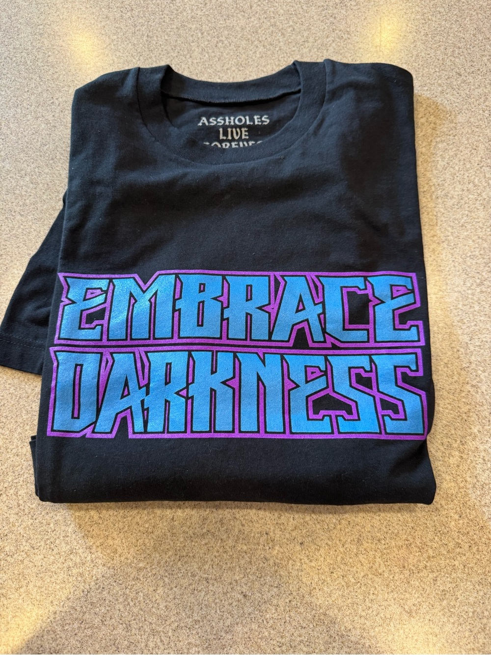 A$$holes live forever XL black, short sleeve T-shirt. Embrace darkness.